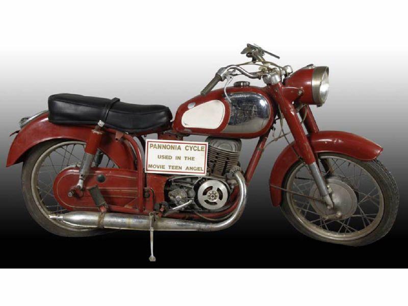 Appraisal: Red Pannonia Motorcycle Description '' x '' Circa s VIN