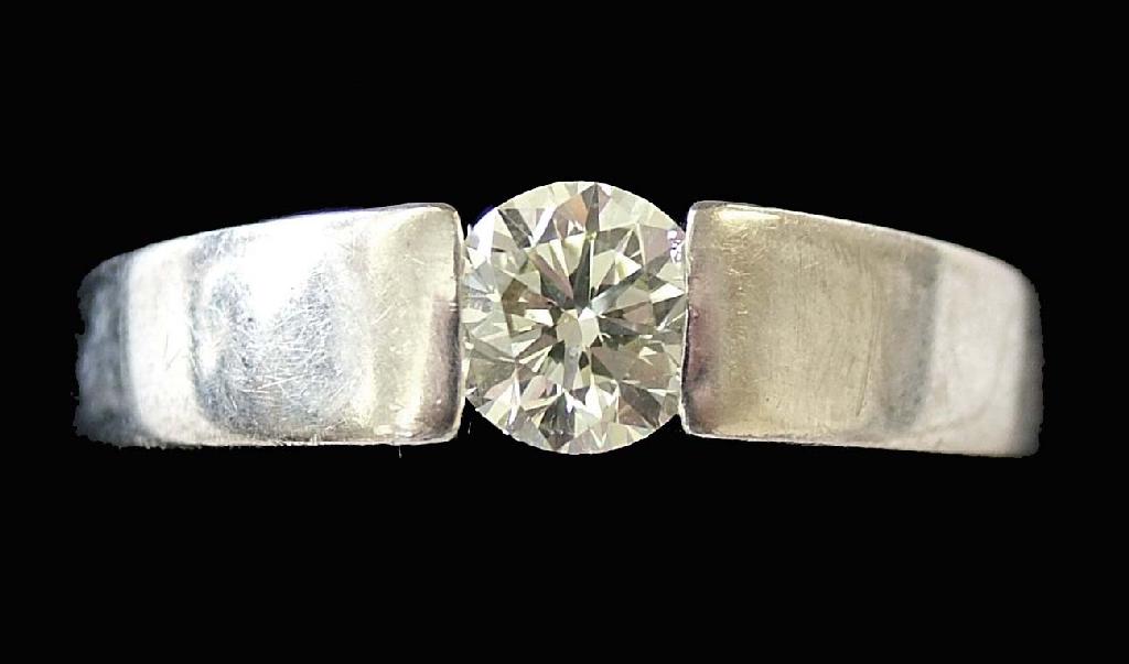 Appraisal: Platinum solitaire diamond ring ct approx gm