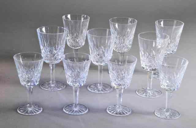 Appraisal: WATERFORD GLASSESSix red wine four white wine stemmed waterford glasses