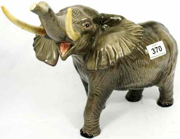 Appraisal: Beswick Elephant Trunk Stretching - Large both Tusks broken and