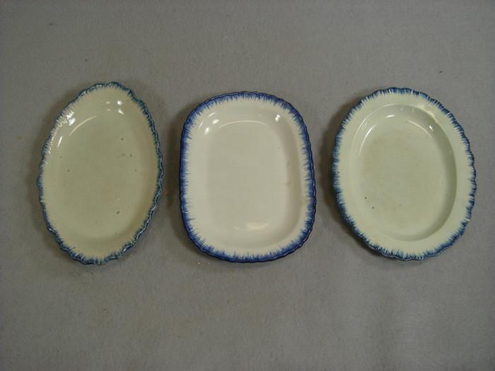 Appraisal: Leeds creamware blue featheredge trays - long one with small