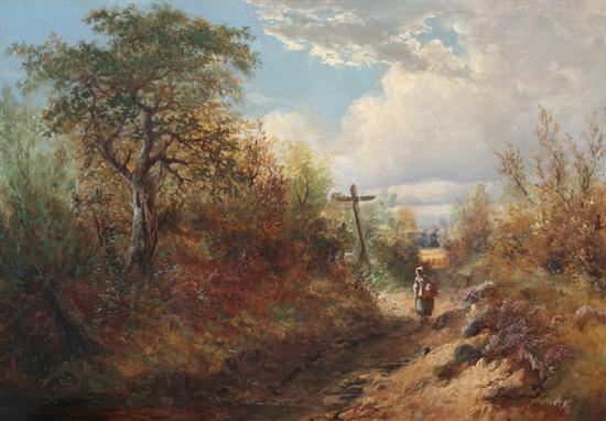 Appraisal: CLARENCE HENRY ROE English - THE ROADSIDE CRUCIFIX signed lower