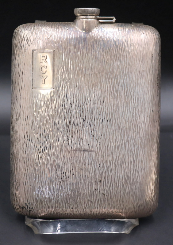 Appraisal: STERLING Raymond C Yard's Personal Sterling Flask A monogrammed RCY