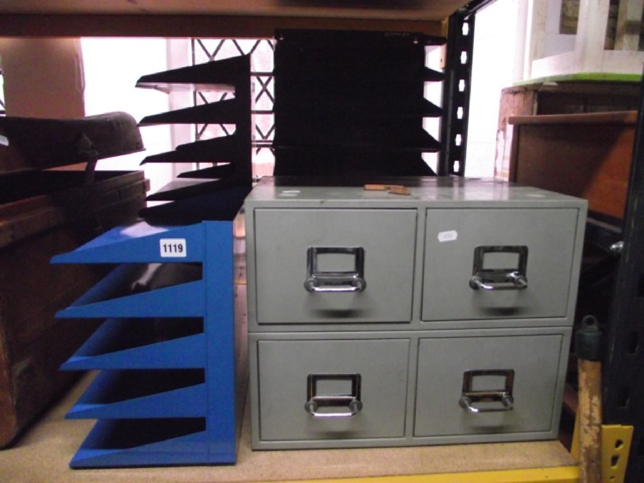 Appraisal: Four two drawer steel index filing drawers together with two