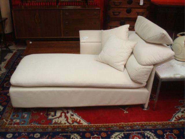 Appraisal: SAPORITI ITALIA Signed Leather Chaise Longue Late 's Possible designed