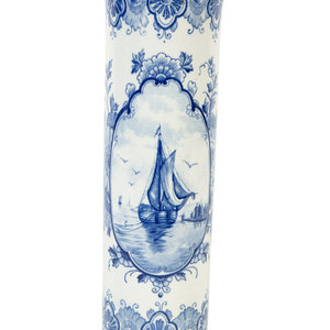 Appraisal: A Delft Ware Vase th Century Height x diameter inches