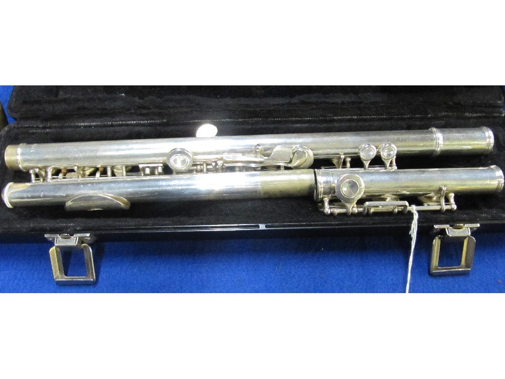 Appraisal: American silver plated flute by Buescher in case