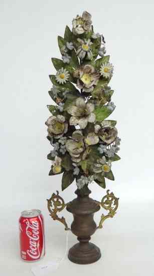 Appraisal: Late th c tole flowers in flowerpot '' Ht