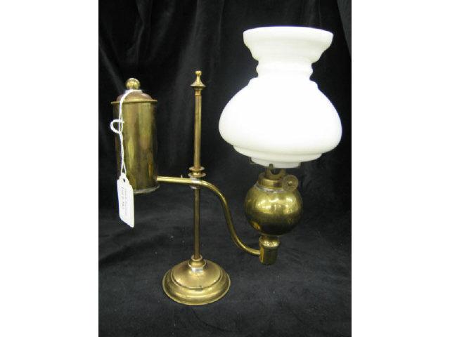 Appraisal: Victorian Miniature Student Lamp brass with milk glass shade see