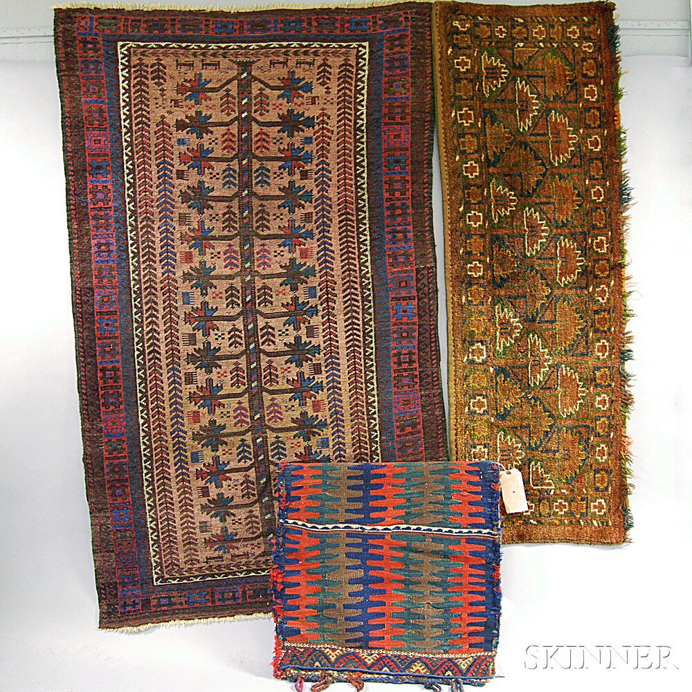 Appraisal: Three Oriental Rugs West Turkestan Northeast Northwest Persia a Beshir