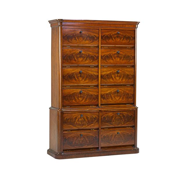 Appraisal: LOUIS PHILIPPE CARTONNIER Mahogany with fitted arrangement of drawers ca