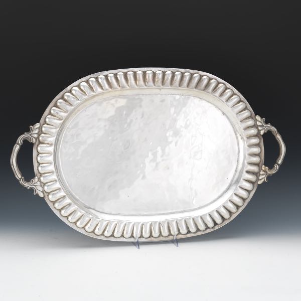 Appraisal: SANBORNS STERLING SILVER FOOTED TRAY x x Large oval form