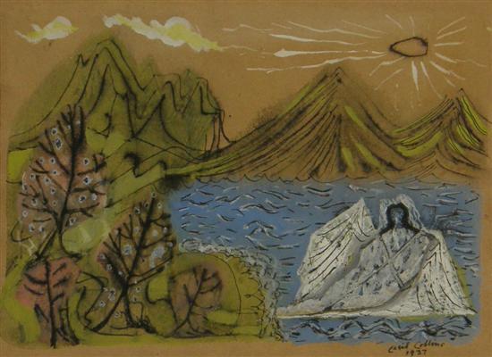 Appraisal: Cecil Collins - Scene in Paradise Signed and dated pen