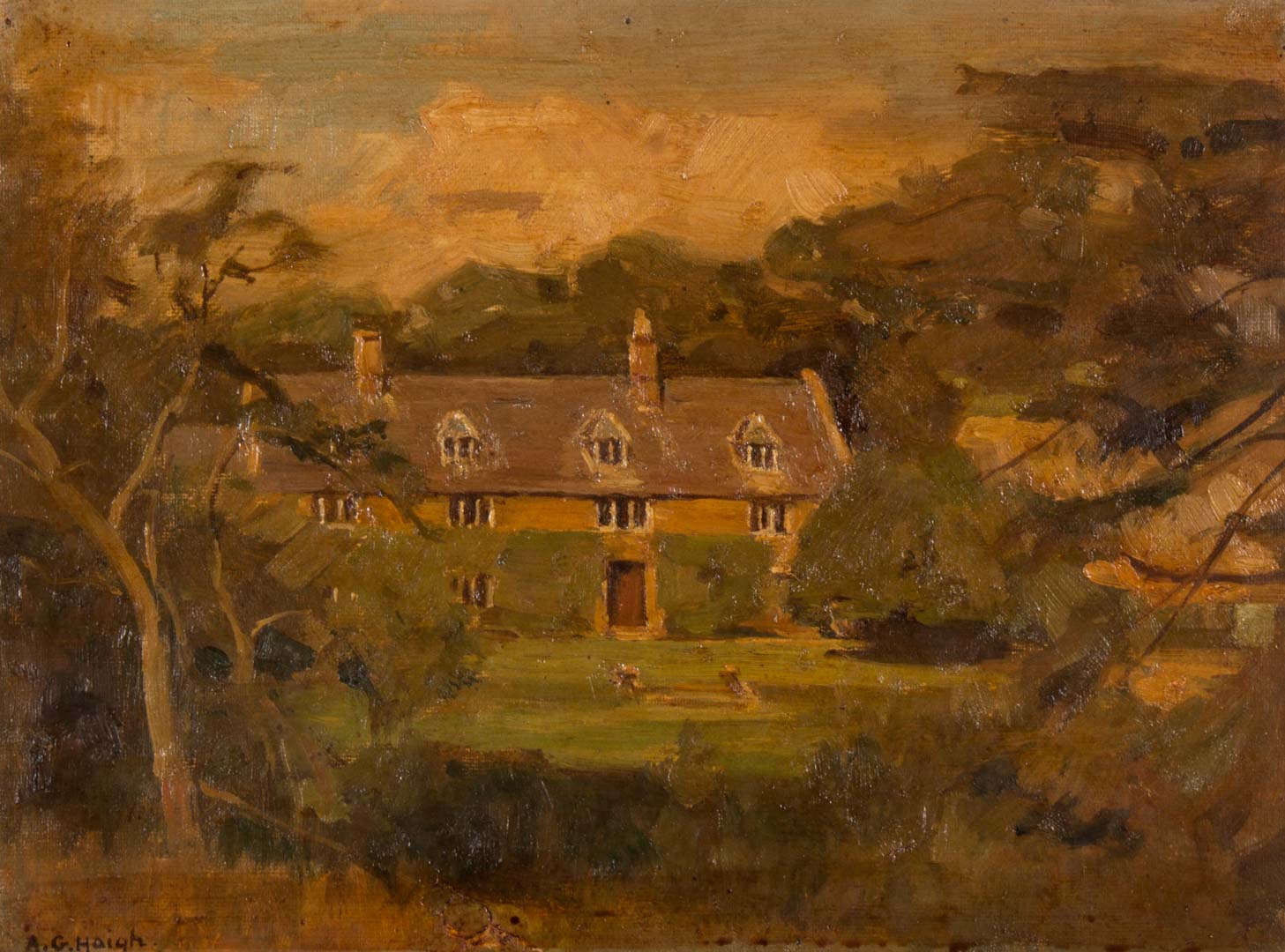 Appraisal: Alfred Haigh Country House oil on board Alfred Grenfell Haigh