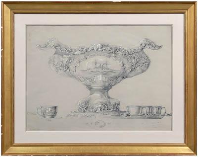 Appraisal: Rare Reed amp Barton silver design for punch bowl under