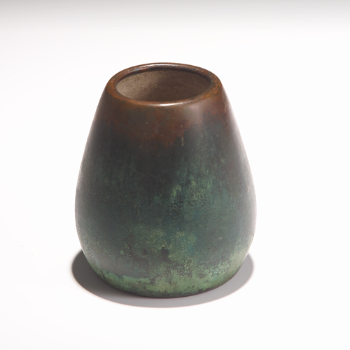 Appraisal: CLEWELL tear-shaped vase with fine patina Touch-ups to cracks through