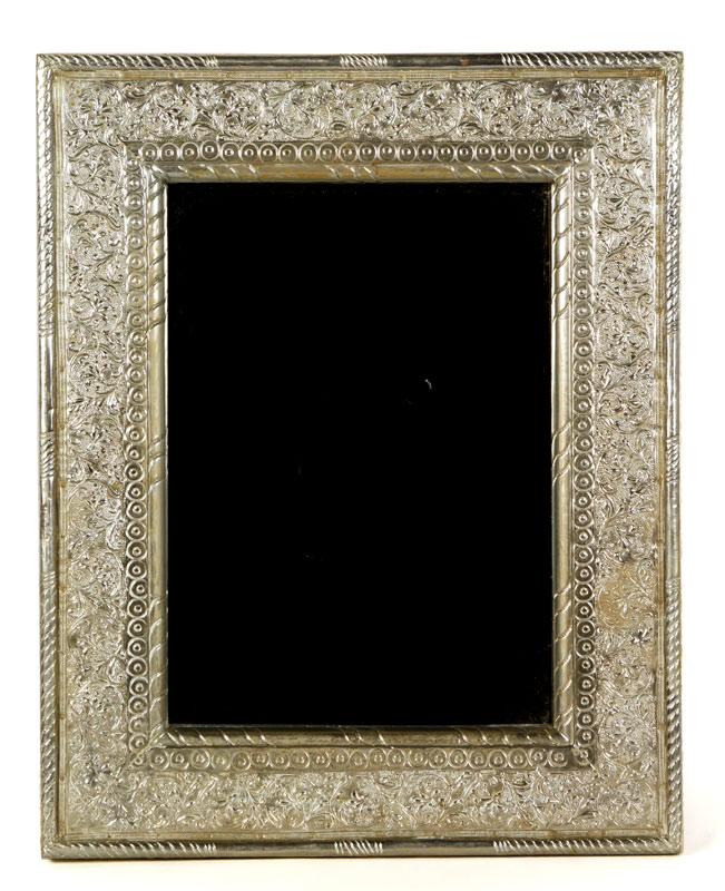 Appraisal: - Nickel Plate Mirror Mirror nickel plate over brass with