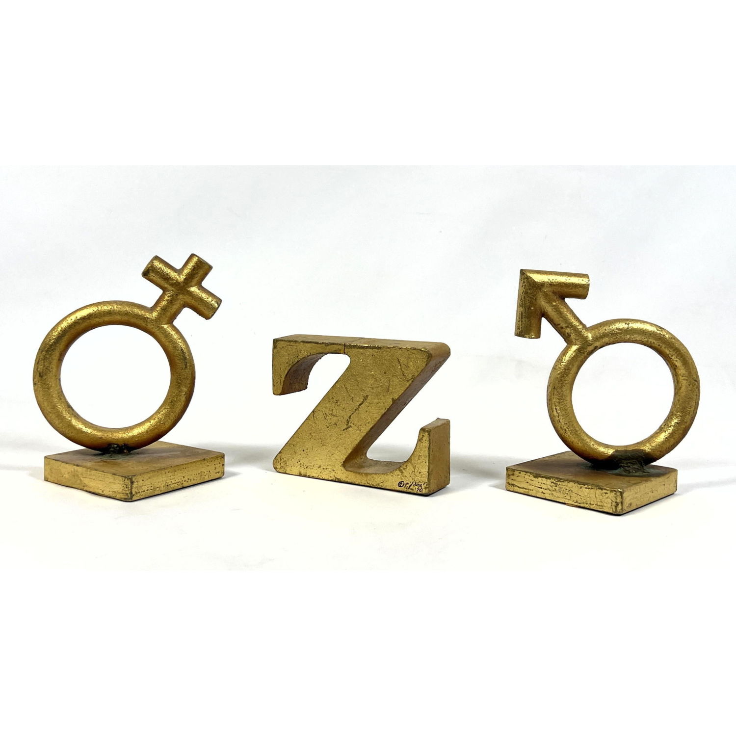 Appraisal: pc C JERE Gilt Iron Bookends The Letter Z Pr