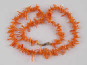 Appraisal: A branch coral necklace approx cm long