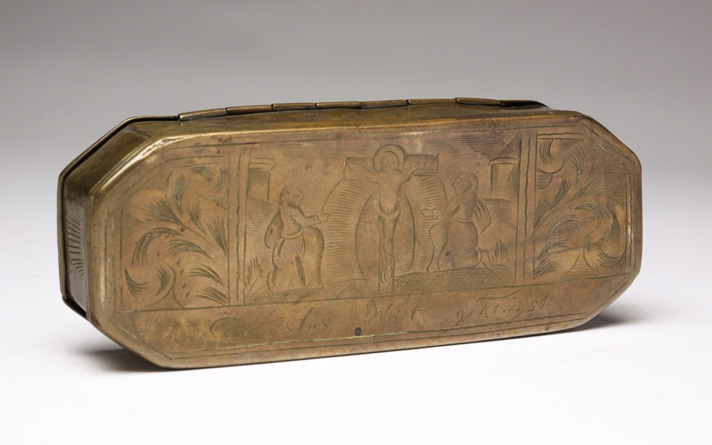 Appraisal: Mid th century brass Rectangular shape with cut corners Engraved