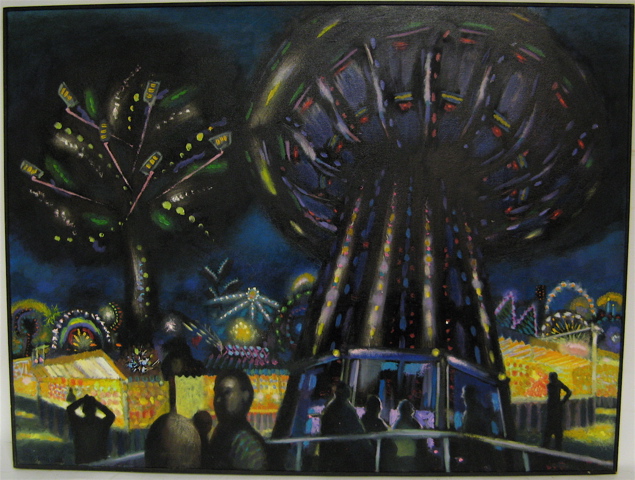 Appraisal: GEORGE JOHANSON OIL ON CANVAS Seattle Washington born Night Games