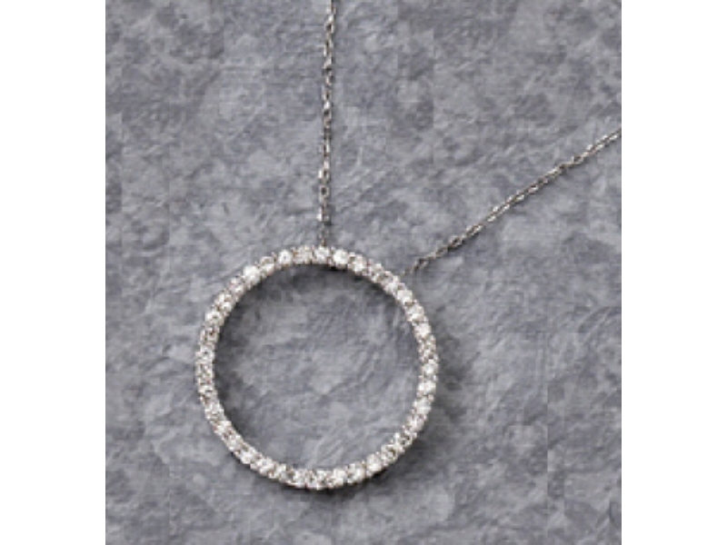 Appraisal: DIAMOND CIRCLE PENDANT k white gold circle of love style