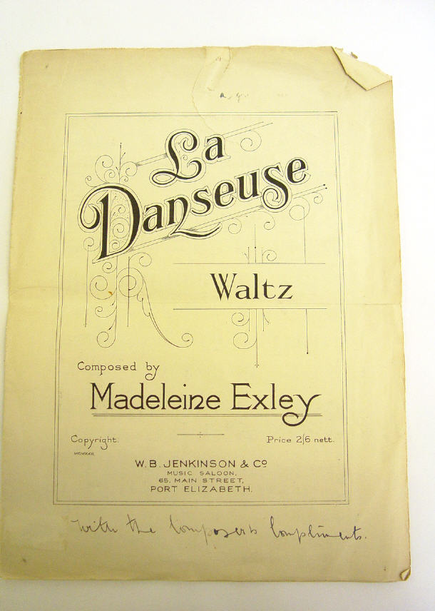 Appraisal: La Danseuse Waltz composed by Madeline Exley signed with composers