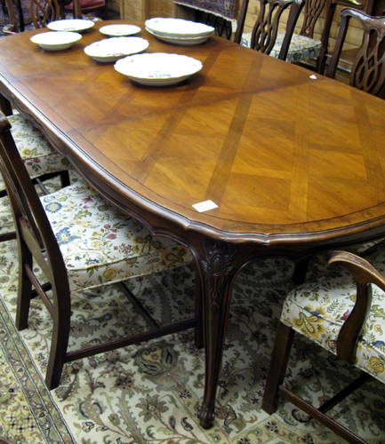 Appraisal: LOUIS XV STYLE EXTENSION PARQUET DINING TABLE WITH TWO LEAVES