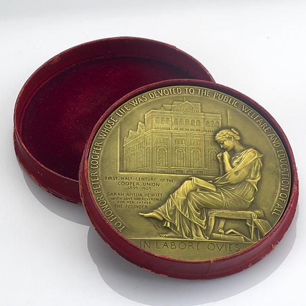 Appraisal: TIFFANY CO BRONZE MEDAL medal commemorating Peter Cooper founder of