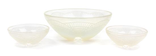 Appraisal: Sale Lot A Set of Three R Lalique Molded Glass