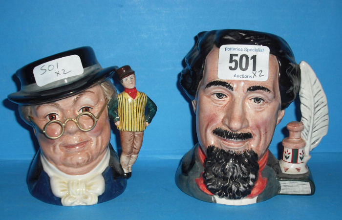 Appraisal: Royal Doulton small Character jugs Charles Dickens D and Mr