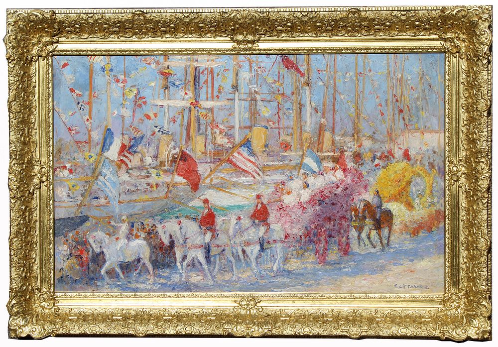 Appraisal: Cottavoz Signed Impressionist Parade Scene Cottavoz Signed Impressionist Parade Scene