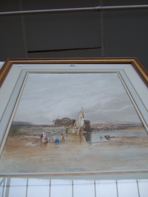 Appraisal: After Clarkson Stanfield Fisherfolk on the beach Fort Rouge Calais