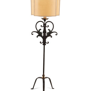 Appraisal: A Continental Iron Floor Lamp th Century Height overall including