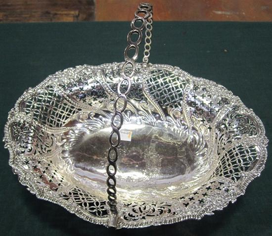 Appraisal: ANTIQUE CONTINENTAL SILVER PIERCED BASKET Along with an antique hand-wrought