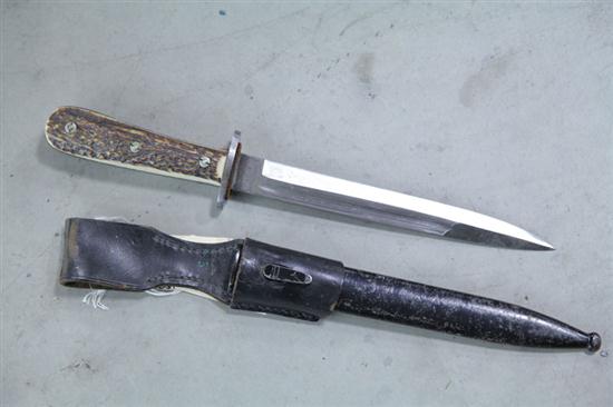 Appraisal: GERMAN DAGGER Dagger with bone handle and signed on the