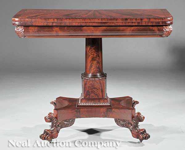 Appraisal: An American Classical Carved Mahogany Games Table early th c