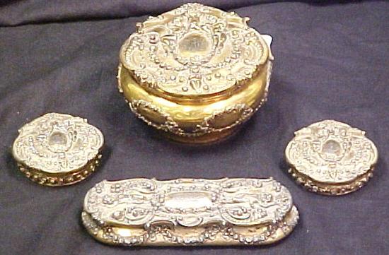 Appraisal: Tiffany Co sterling silver and vermeil dresser set includes a