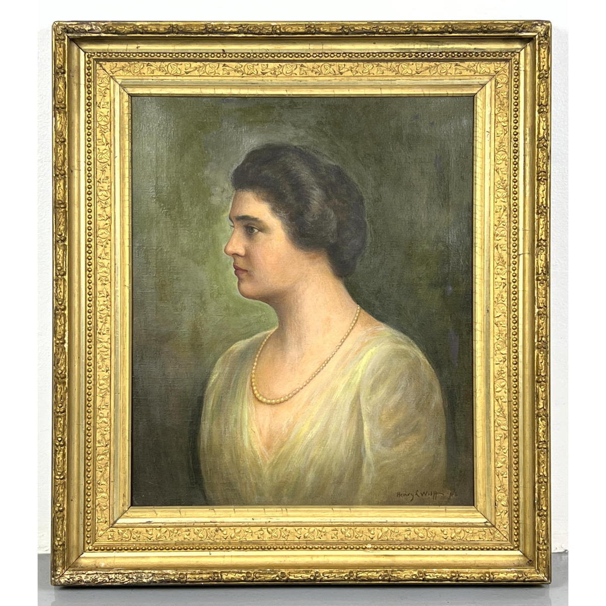 Appraisal: Henry L Wolff Oil portrait of Mrs Henry Wolff by