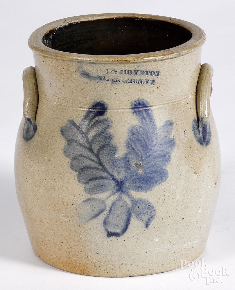 Appraisal: Vermont stoneware crock th c Vermont stoneware crock th c