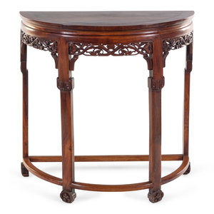 Appraisal: A Chinese Carved Rosewood Console Table th Century Height x