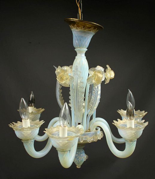 Appraisal: Early th Century Venetian glass chandelier h x dia In