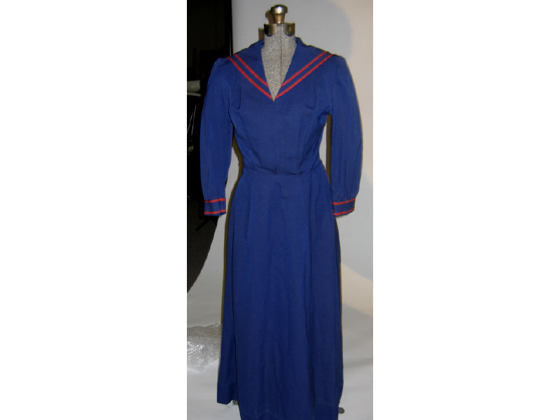 Appraisal: BLUE NAVY SAILOR DRESS WITH RED TRIM Marilyn Maxwell CP