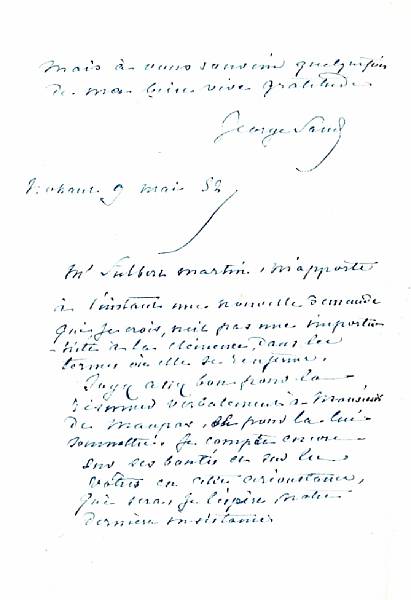 Appraisal: Literature Autograph Letter Signed George Sand pp vo Nohant May