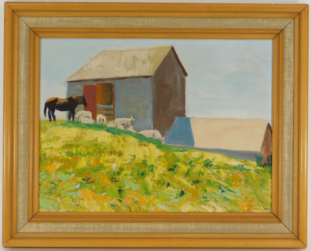 Appraisal: GEOFFREY CHALMERS O B IMPRESSIONIST FARM PAINTING United States th