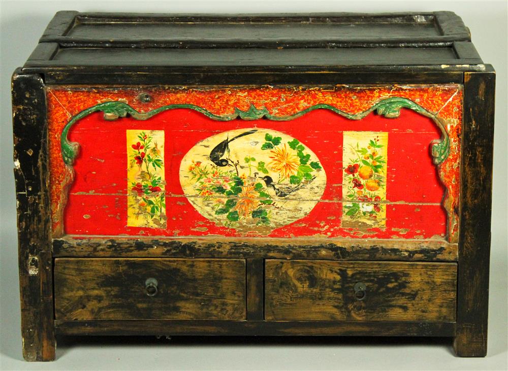 Appraisal: PROVINCIAL RICE CHEST possibly Mongolian and late th C the