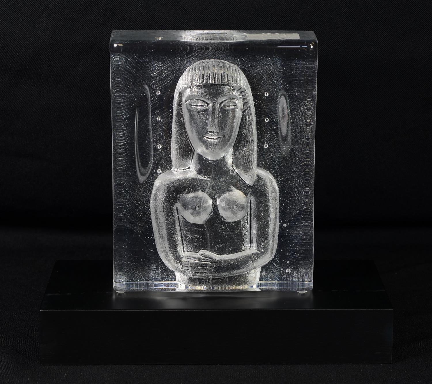 Appraisal: Kosta Boda Art Glass Maiden Icon Sculpture with base new