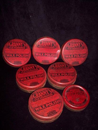 Appraisal: Six Ideal Polish Co tins Granny's Old Fashioned Wax Polish