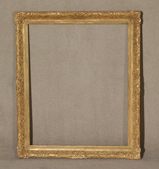 Appraisal: Louis XV Style Cream-Washed Gilt Composition and Sanded-Frieze Frame th