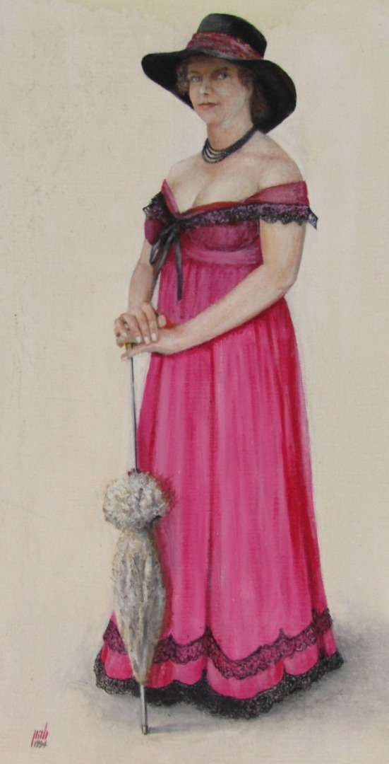 Appraisal: Percival A Bates Portrait of a lady in summer costume